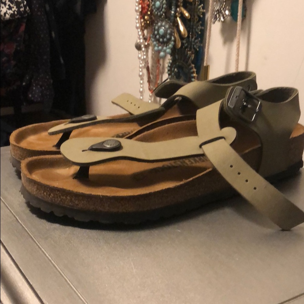 Brown leather Birkenstock sandals